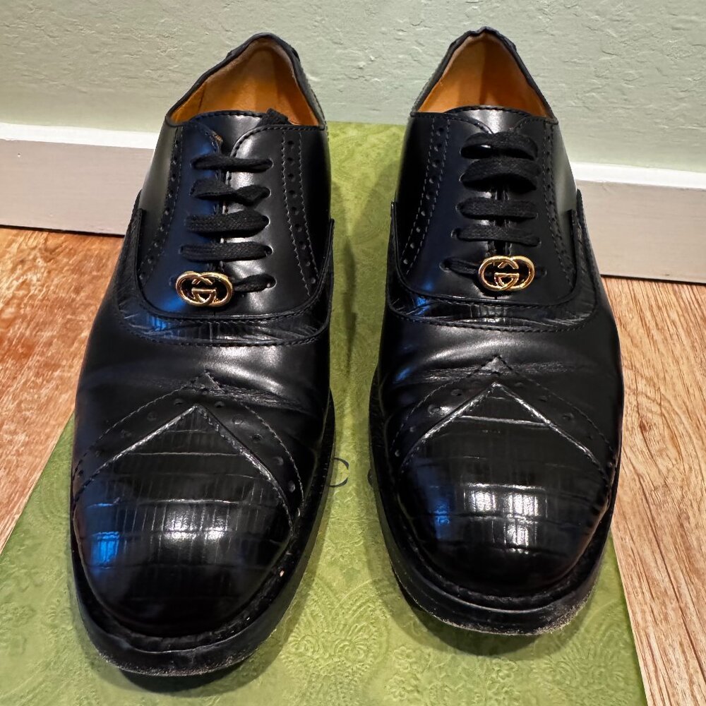 Gucci Black Leather Lace-Up Brogues | Women’s 39+ (Fits Men’s 8)